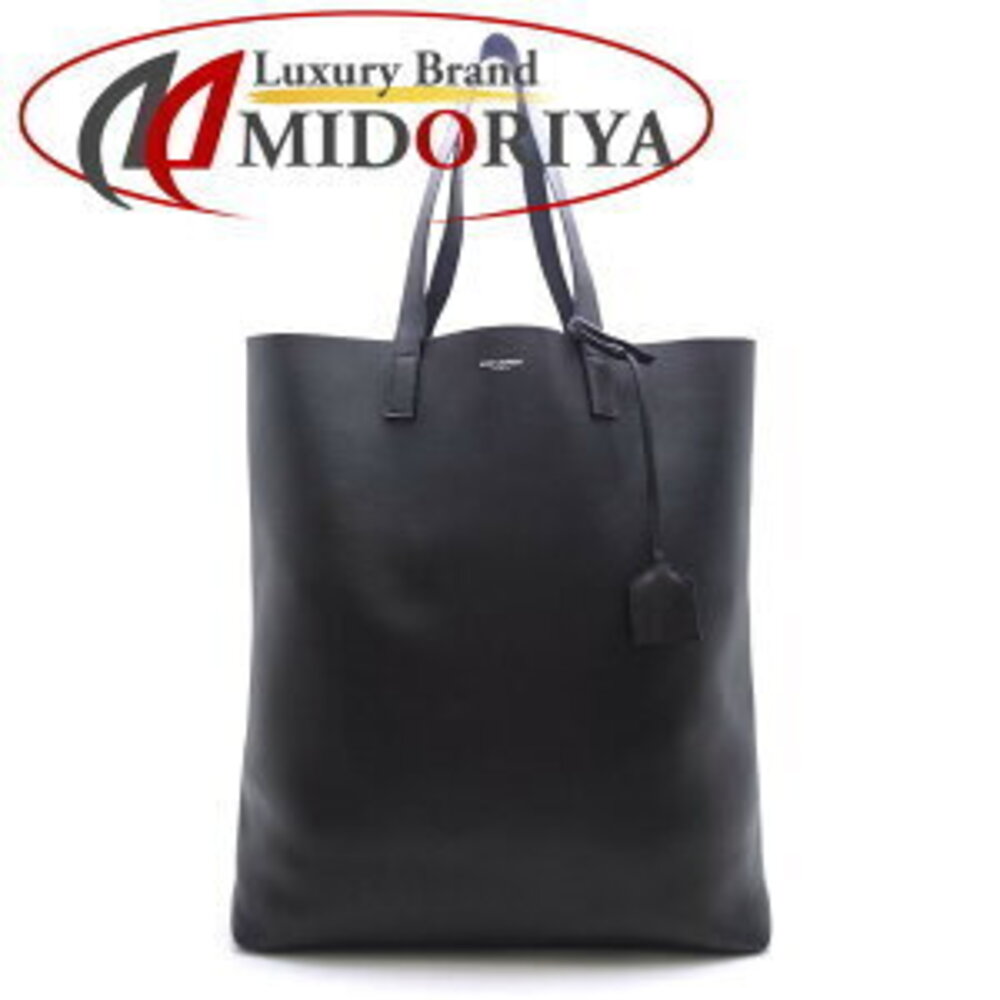 Saint Laurent YSL Shopping Shoulder Tote Bag Leather Black